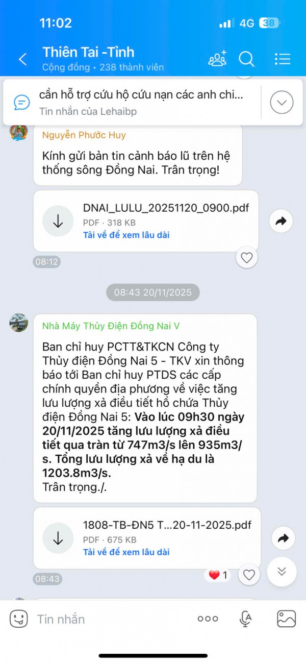 Thủy điện Đồng Nai 5 phản hồi khi xã nói 'không nhận được thông báo xả lũ' Thủy điện Đồng Nai 5 phản hồi khi xã nói 'không nhận được thông báo xả lũ'