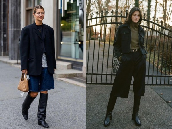 Cách phối boots đen giúp 