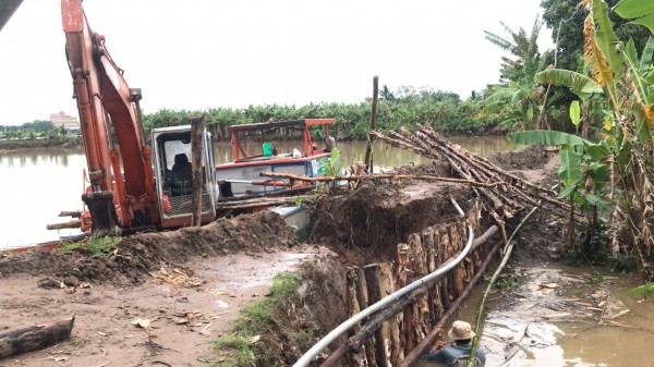 Cần Thơ: Vỡ đê ở cồn Sơn Cần Thơ: Vỡ đê ở cồn Sơn
