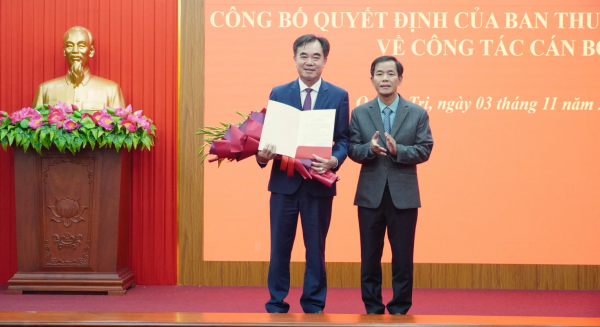 Ông Nguyễn Lương Bình giữ chức Trưởng ban Tổ chức Tỉnh ủy Quảng Trị