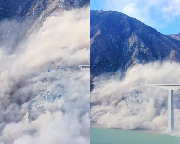 Trung Quốc: Cầu vượt cao tốc mới khánh thành sập do lở đất