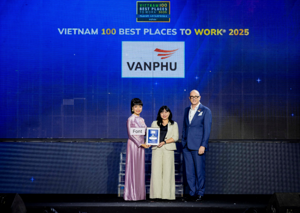Văn Phú được vinh danh Top 100 nơi làm việc tốt nhất Việt Nam 2025