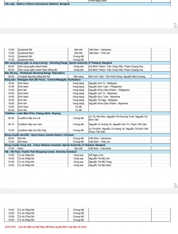 Lịch thi đấu SEA Games 33 hôm nay: 3 chị em ruột xung trận tranh vàng, Việt Nam sẽ đột phá Lịch thi đấu SEA Games 33 hôm nay: 3 chị em ruột xung trận tranh vàng, Việt Nam sẽ đột phá