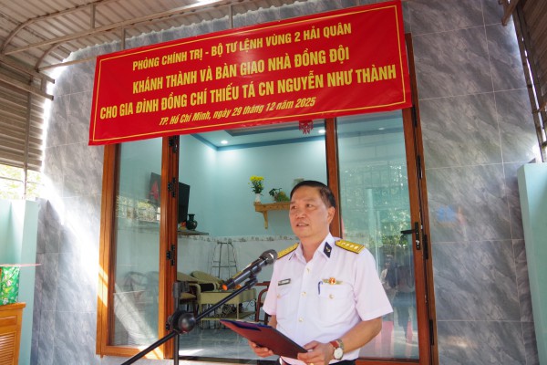 Vùng 2 Hải quân trao căn nhà đồng đội thứ 53 cho quân nhân trong năm 2025