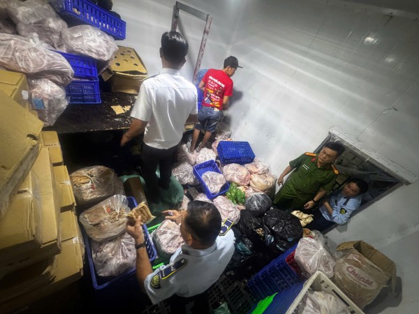 Buộc tiêu hủy 744 kg thịt, cá đông lạnh không rõ nguồn gốc ở phường Bến Cát, TP.HCM