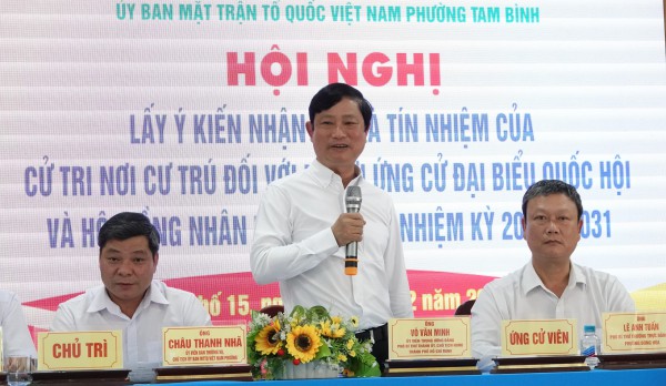 Cử tri nơi cư trú tín nhiệm ông Võ Văn Minh ứng cử đại biểu Quốc hội và HĐND TP.HCM