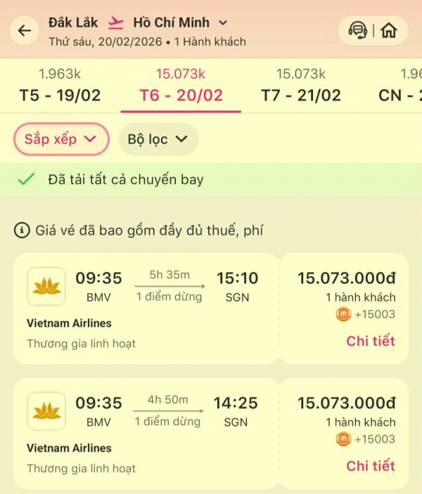 Chưa đến tết nhưng… hết vé máy bay trở lại TP.HCM sau tết