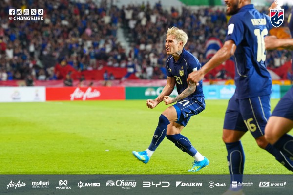 Đội tuyển Thái Lan thắng Turkmenistan phút 89, lách khe cửa hẹp giành vé Asian Cup 2027