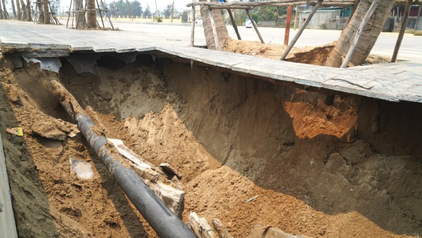 Kè biển Hải Tiến sụt lún bất thường