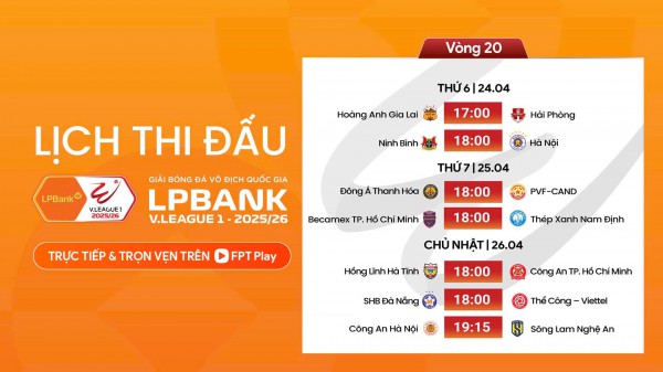 Lịch thi đấu V-League mới nhất: Trận đấu quan trọng của Hoàng Hên và CLB Hà Nội, quyết thắng Ninh Bình