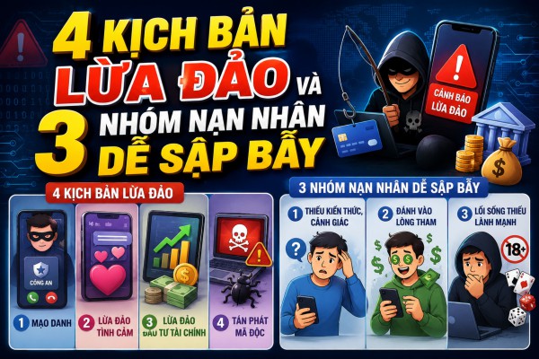 Công an TP.HCM cảnh báo 4 kịch bản lừa đảo, 3 nhóm nạn nhân dễ sập bẫy