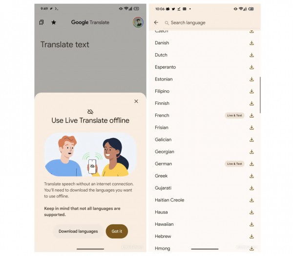 Google Translate trên Android thử nghiệm tính năng dịch thời gian thực ngoại tuyến
