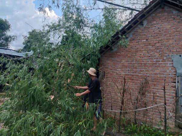 Quảng Ngãi: Lốc xoáy làm 70 nhà dân tốc mái, trụ sở UBND xã hư hỏng