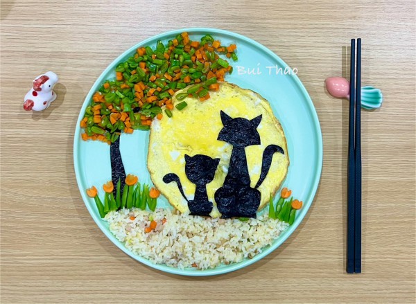 Người mẹ biến đĩa cơm thành tranh, dân mạng nói 'không nỡ ăn vì quá đẹp'