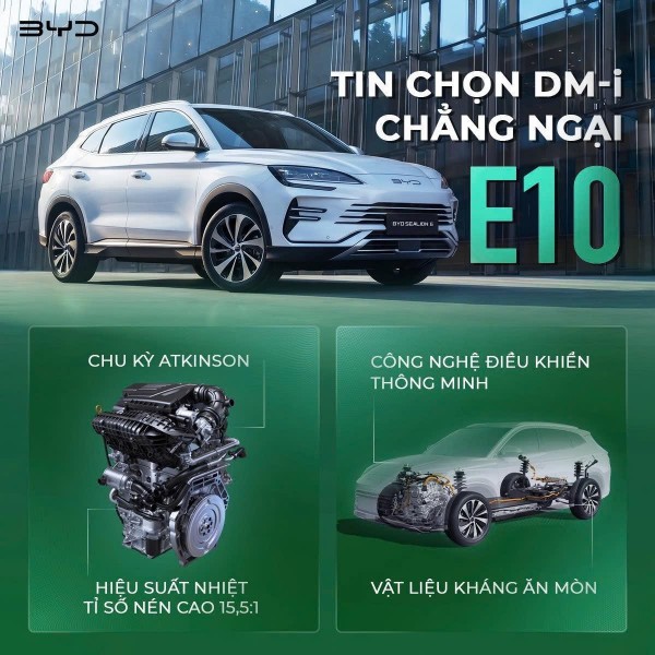 Xăng E10 lên ngôi, xe BYD có gì để tự tin? Xăng E10 lên ngôi, xe BYD có gì để tự tin?